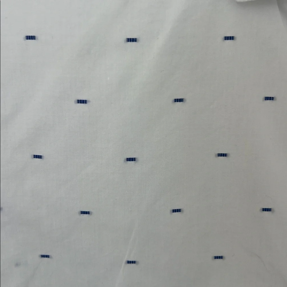 Mango White Long-Sleeve Dress Shirt with Navy Micro-patern - Picture 4 of 5